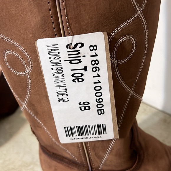 New Ferrini Madison Tooled Western Snip Toe Boots - Picture 8 of 10